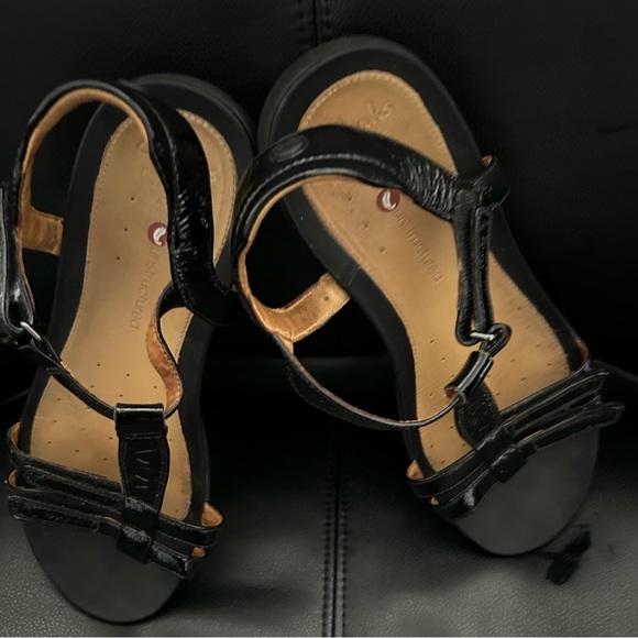 Clarks black patent leather sandals, UN VAZE BLACK PATENT, Size 9 M - Picture 8 of 10